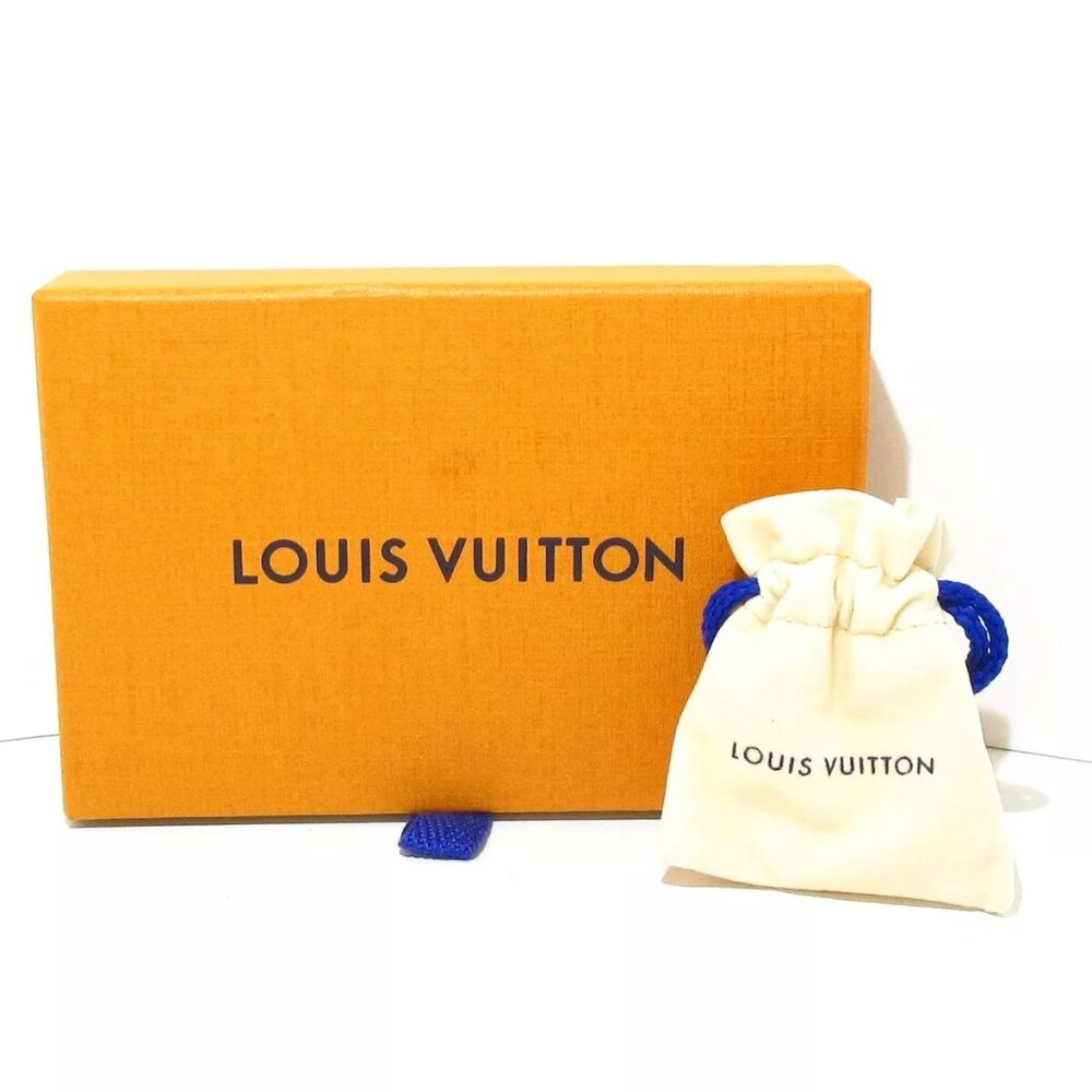 100% Authentic LOUIS VUITTON Pierce Lady LV Gold Earrings Hardware - Picture 7 of 7